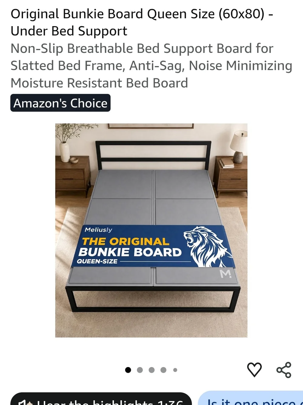 Queen Bunkie Board - Gray Under-Bed Support